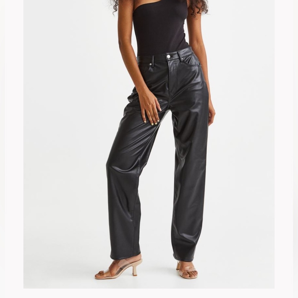 H&M 90s Straight Leather Pants